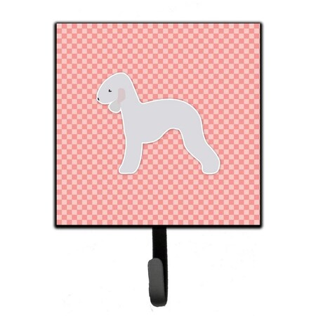 Carolines Treasures Bedlington Terrier Checkerboard Pink Leash or Key Holder BB3594SH4